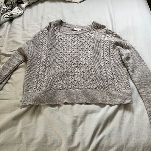 cable knit grey sweater